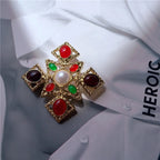 REGALIA Gemstone Brooch-Brooch-SAINT CHIC-Garnet Cross-SAINT CHIC