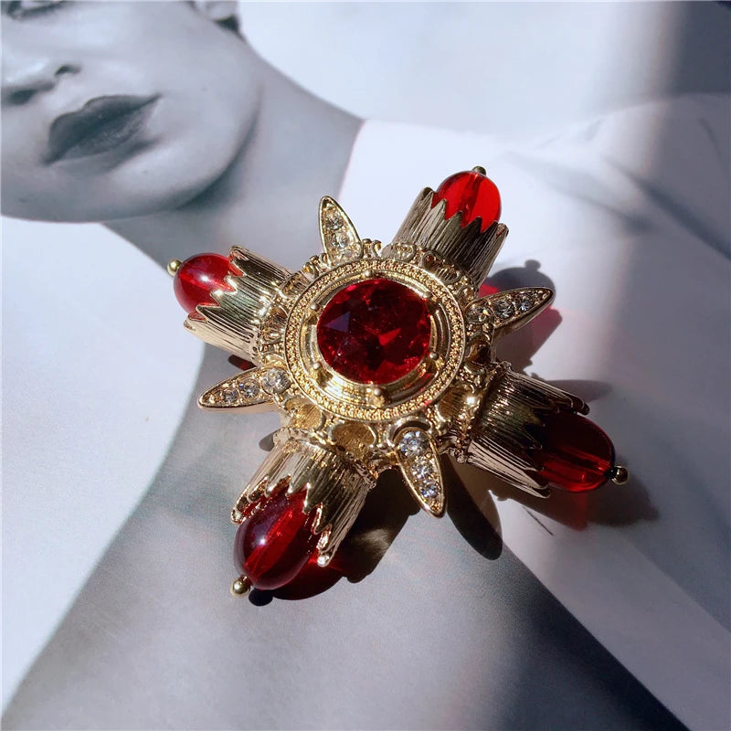 REGALIA Gemstone Brooch-Brooch-SAINT CHIC-Ruby Starburst-SAINT CHIC