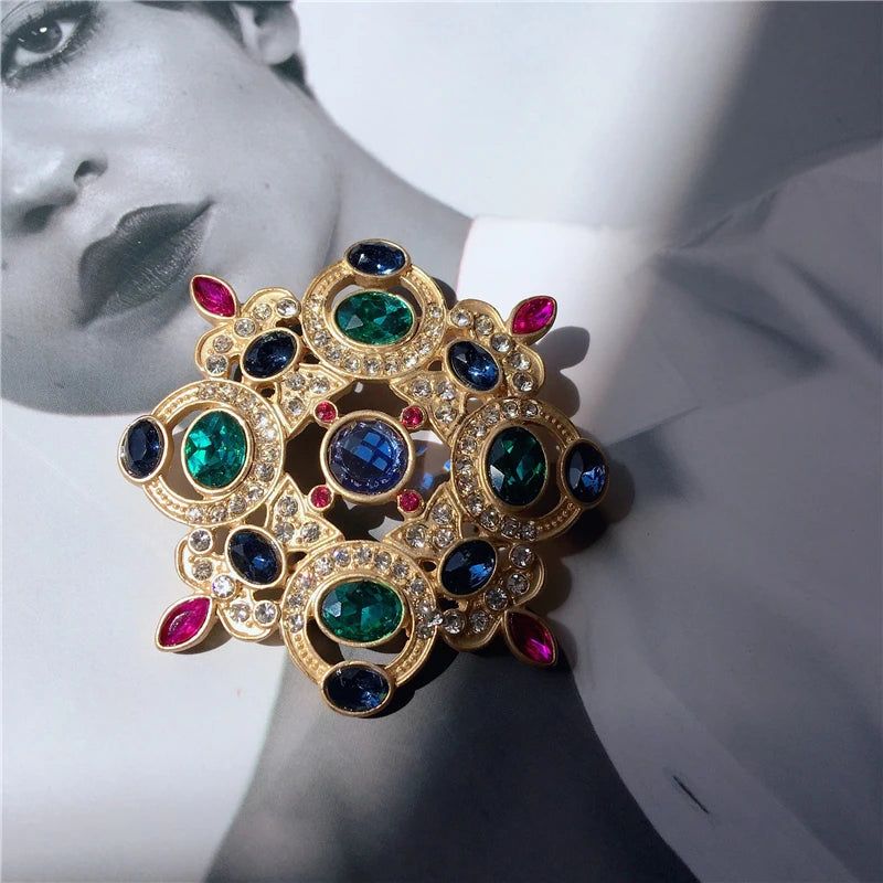 REGALIA Gemstone Brooch-Brooch-SAINT CHIC-Sapphire Cluster-SAINT CHIC