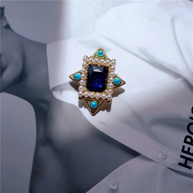 REGALIA Gemstone Brooch-Brooch-SAINT CHIC-Sapphire Star-SAINT CHIC