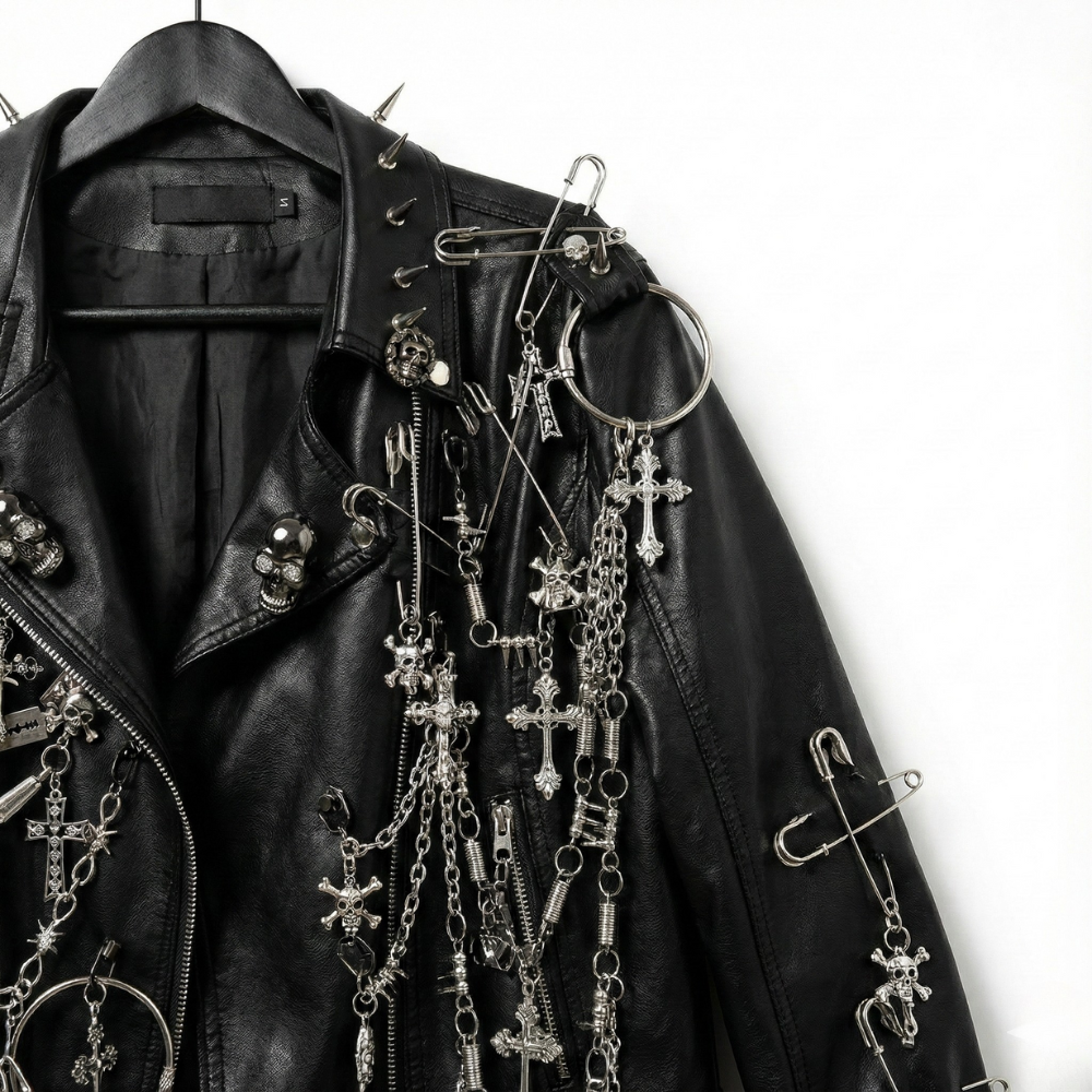 RELIC CROSS Chain Moto Jacket-jacket-SAINT CHIC-S-SAINT CHIC