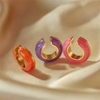 ROUGE Enamel Hoop Clips-Hoop-SAINT CHIC-Purple-SAINT CHIC