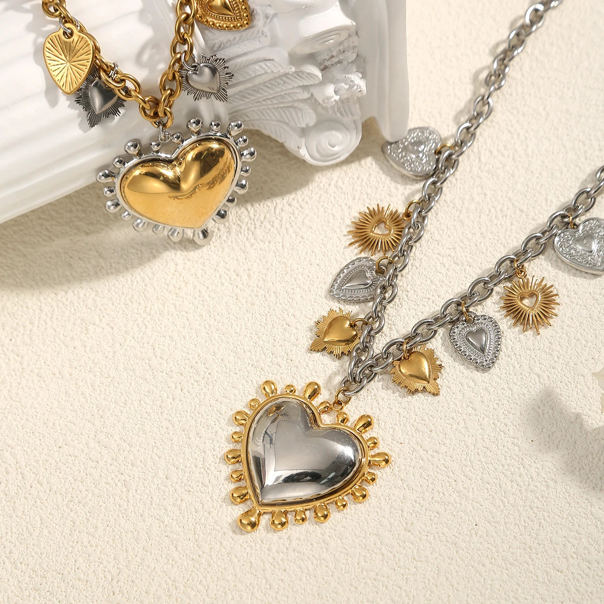 SACRÉ Heart Charm Necklace-Necklace-SAINT CHIC-Gold-SAINT CHIC