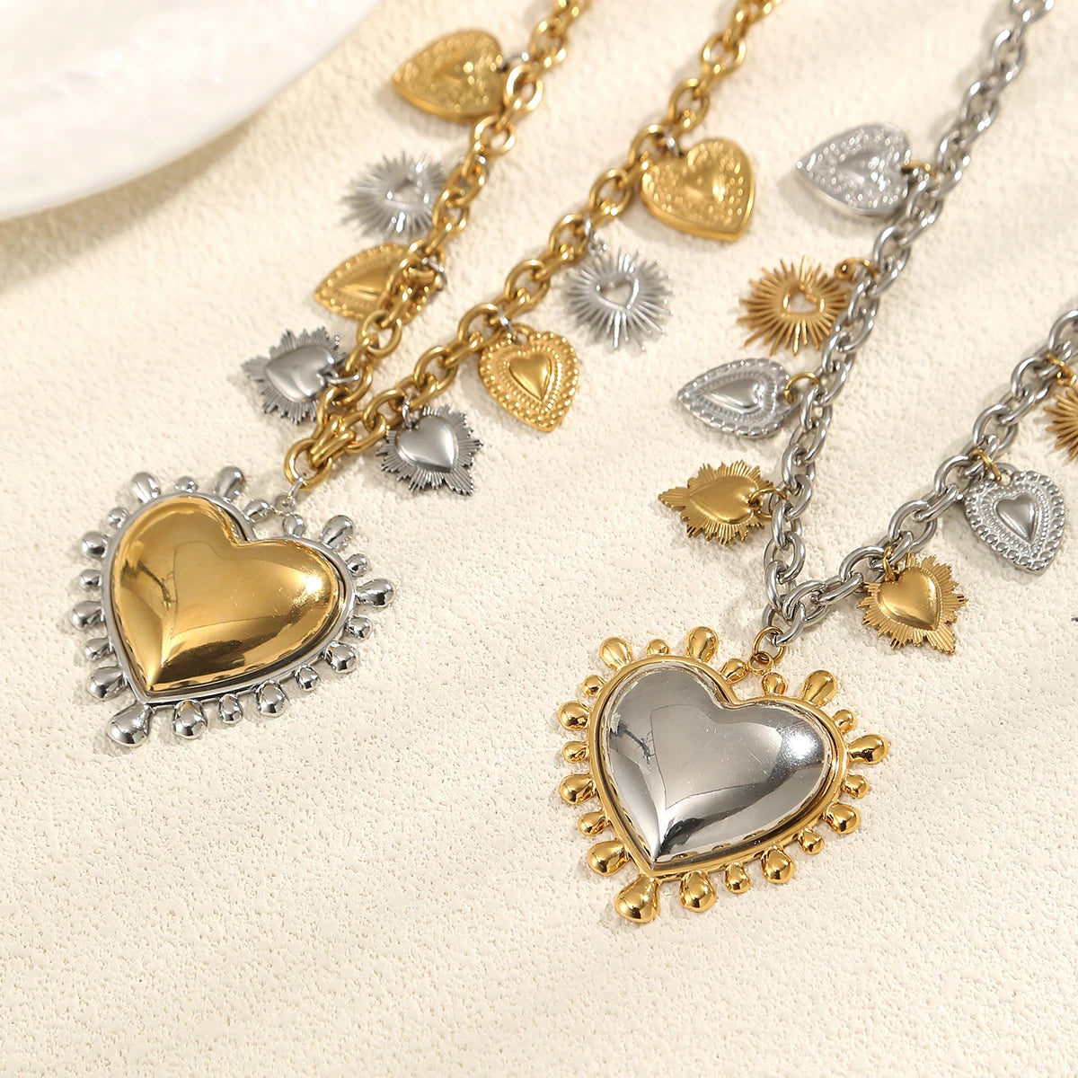 SACRÉ Heart Charm Necklace-Necklace-SAINT CHIC-Gold-SAINT CHIC