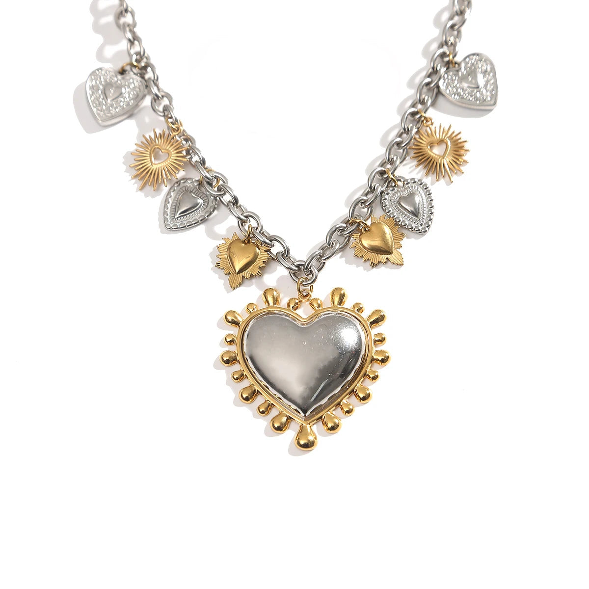 SACRÉ Heart Charm Necklace-Necklace-SAINT CHIC-Silver-SAINT CHIC