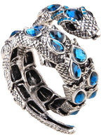 SERPENT Coil Crystal Arm Cuff-Bracelet-SAINT CHIC-Blue-SAINT CHIC