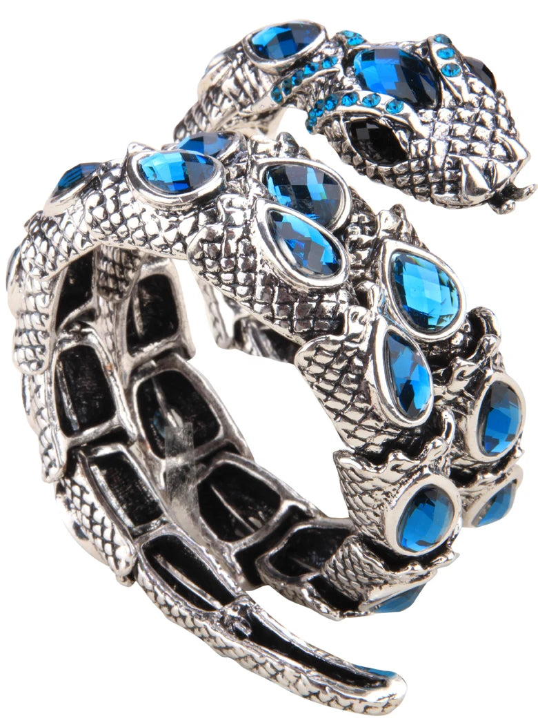 SERPENT Coil Crystal Arm Cuff-Bracelet-SAINT CHIC-Blue-SAINT CHIC