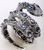 SERPENT Coil Crystal Arm Cuff-Bracelet-SAINT CHIC-Dark Blue-SAINT CHIC