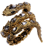 SERPENT Coil Crystal Arm Cuff-Bracelet-SAINT CHIC-Gold / Gray-SAINT CHIC