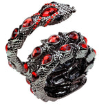 SERPENT Coil Crystal Arm Cuff-Bracelet-SAINT CHIC-Gray / Red-SAINT CHIC