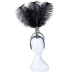 SHOWGIRL Ostrich Feather Headdress-Hair Accessory-SAINT CHIC-Black-SAINT CHIC