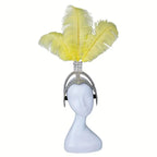 SHOWGIRL Ostrich Feather Headdress-Hair Accessory-SAINT CHIC-Yellow-SAINT CHIC