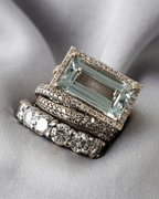 SOCIALITE STACK™ Cocktail Ring Set-ring-SAINT CHIC-Aquamarine-6-SAINT CHIC