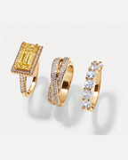 SOCIALITE STACK™ Cocktail Ring Set-ring-SAINT CHIC-Aquamarine-6-SAINT CHIC