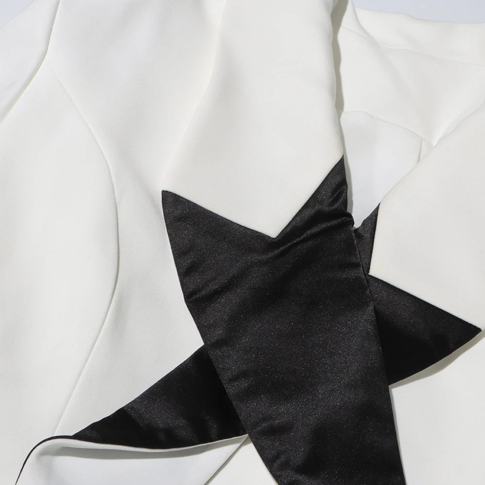 SPLICE Colorblock Blazer-Blazer-SAINT CHIC-White-S-SAINT CHIC