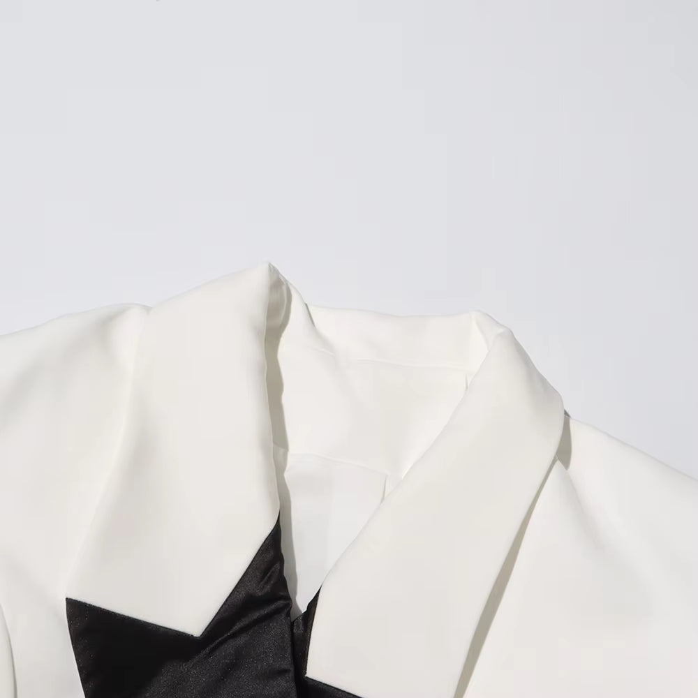 SPLICE Colorblock Blazer-Blazer-SAINT CHIC-White-S-SAINT CHIC