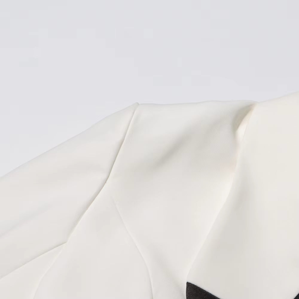SPLICE Colorblock Blazer-Blazer-SAINT CHIC-White-S-SAINT CHIC