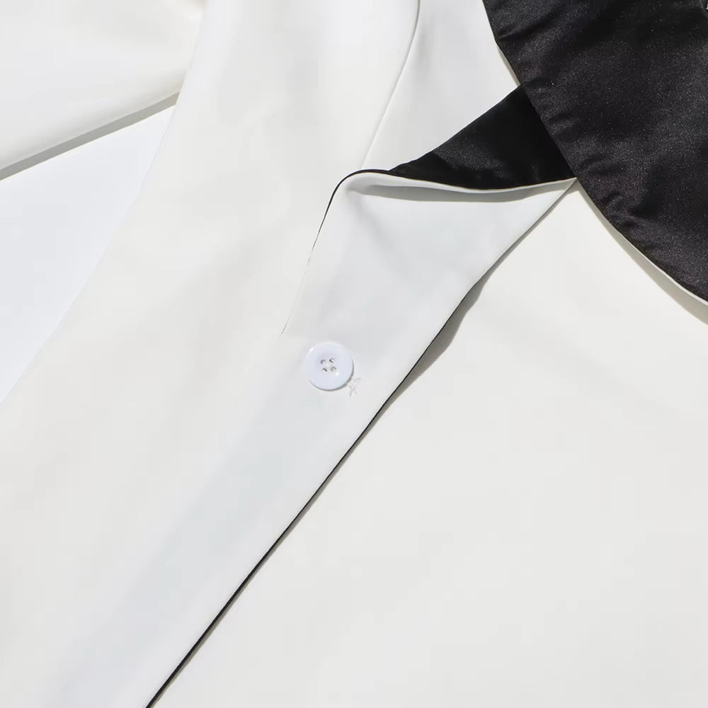 SPLICE Colorblock Blazer-Blazer-SAINT CHIC-White-S-SAINT CHIC