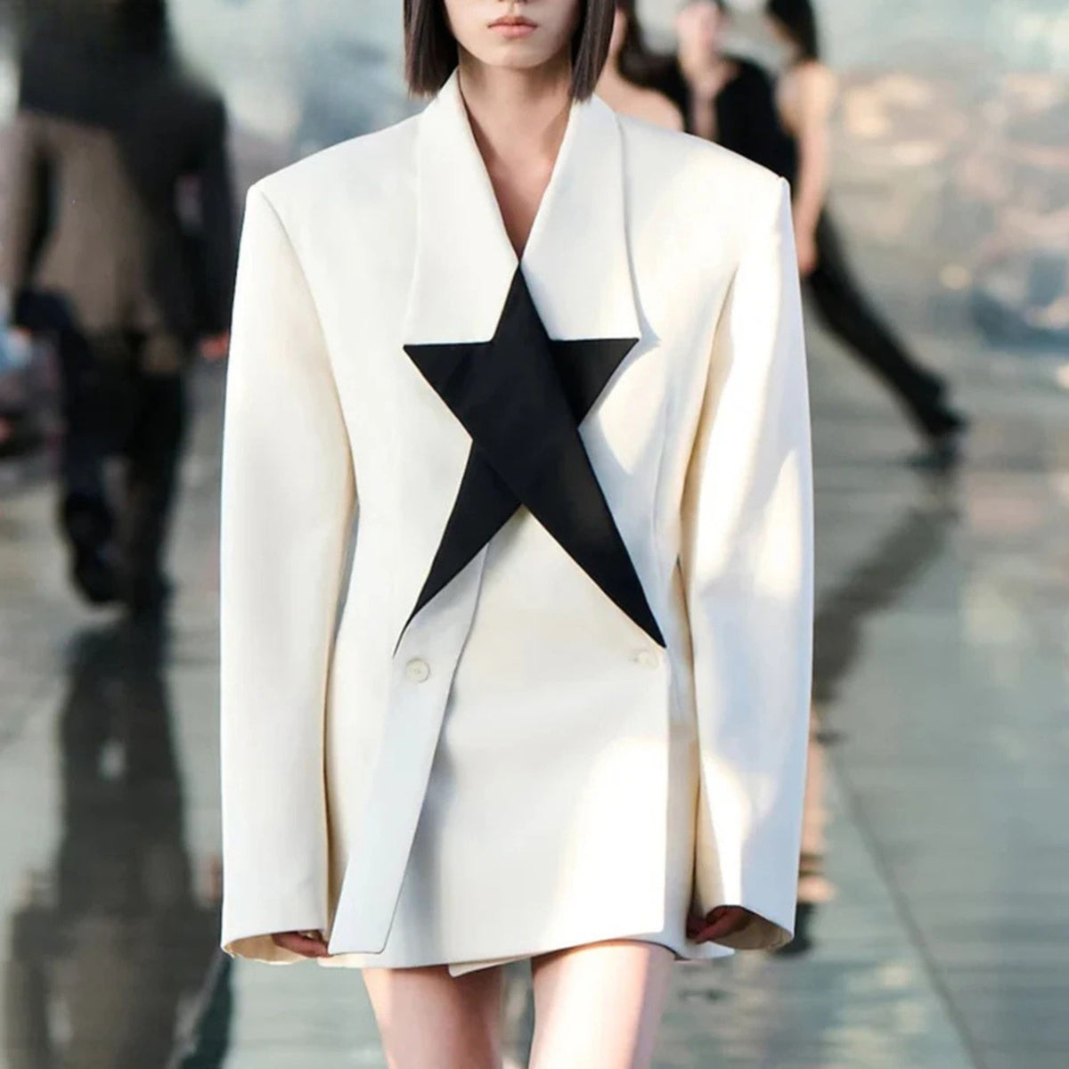 SPLICE Colorblock Blazer-Blazer-SAINT CHIC-White-S-SAINT CHIC
