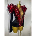STARBURST Velvet Mesh Illusion Bodysuit-bodysuit-SAINT CHIC-Gold-S-SAINT CHIC