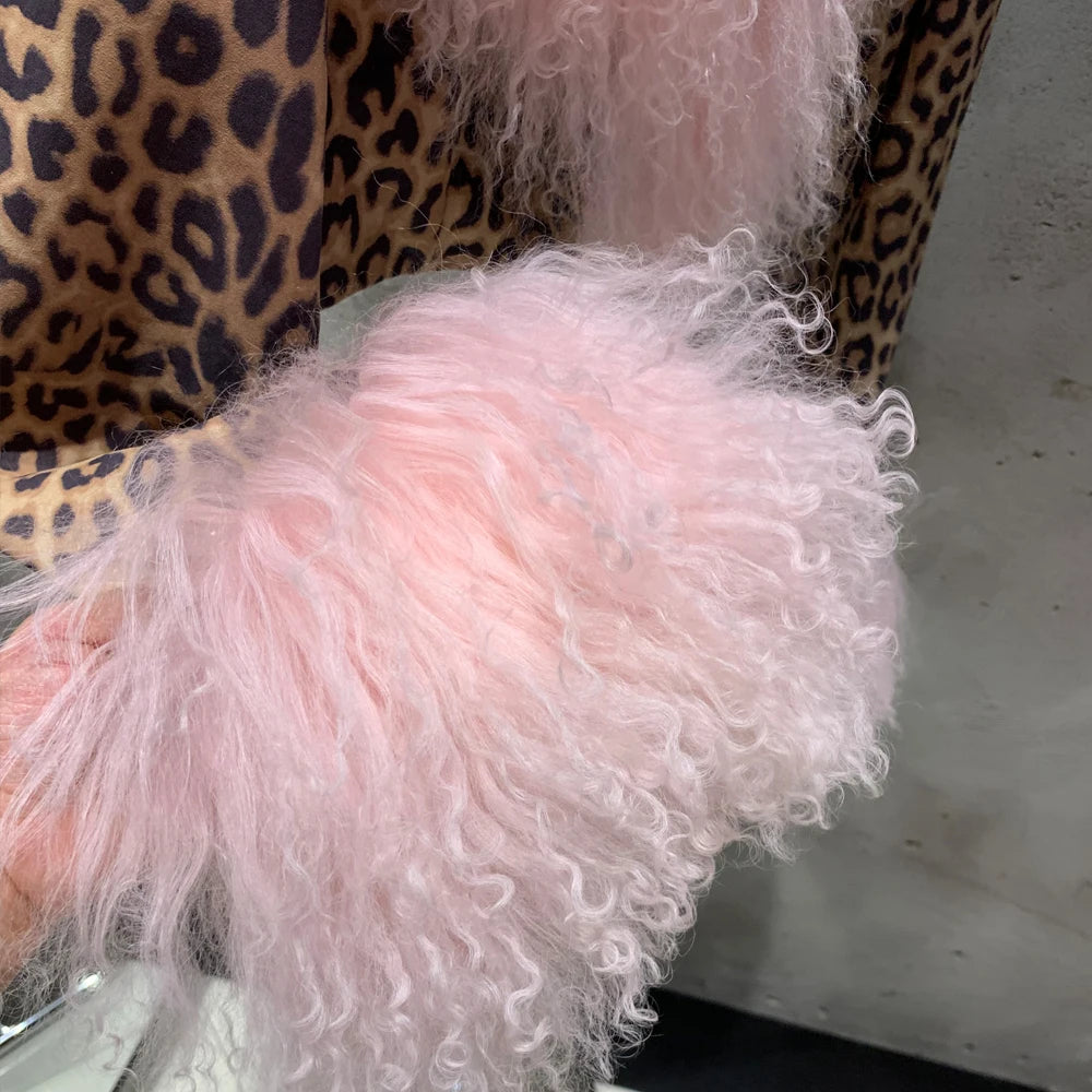 STEPPE Fur Leather Jacket-Jacket-SAINT CHIC-S-Pink-SAINT CHIC