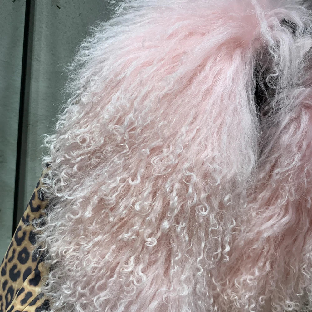 STEPPE Fur Leather Jacket-Jacket-SAINT CHIC-S-Pink-SAINT CHIC