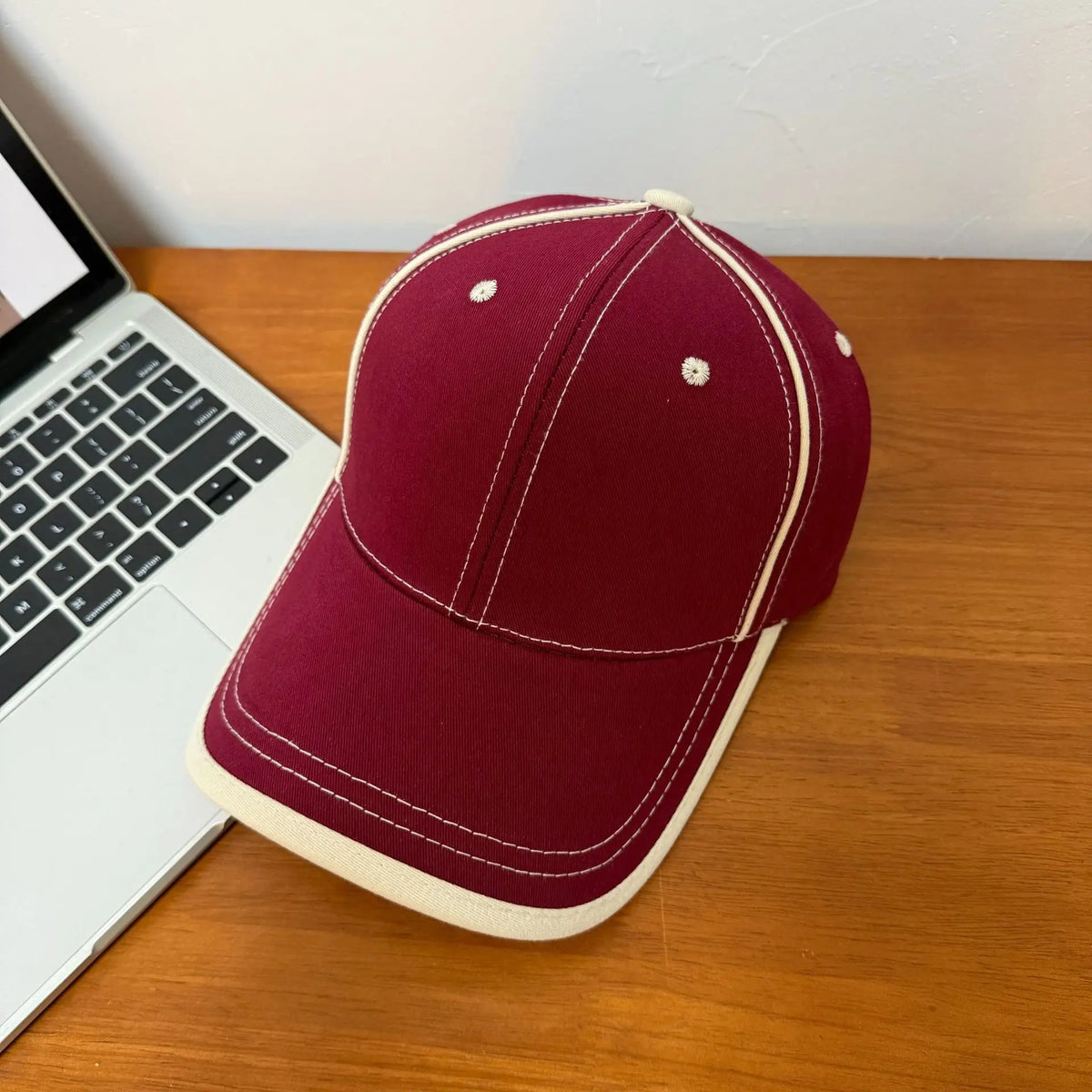 STRIPE Baseball Cap-Cap-SAINT CHIC-Crimson-SAINT CHIC