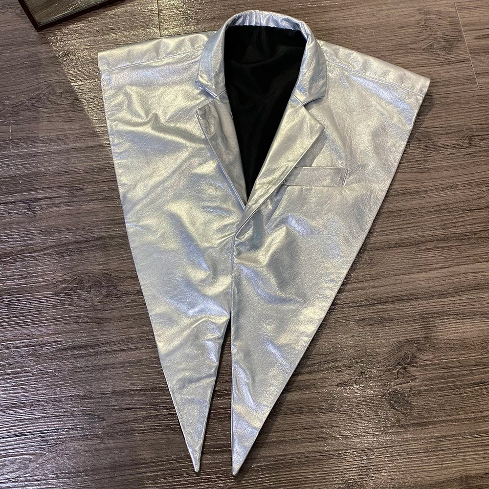 STRUCTURED Shawl Collar-outerwear-SAINT CHIC-Silver-SAINT CHIC