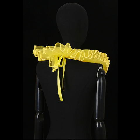 PLEAT DRAMA Mesh Ruffle Collar