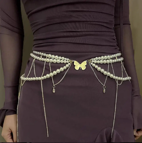 PAPILLON Pearl Waist Chain