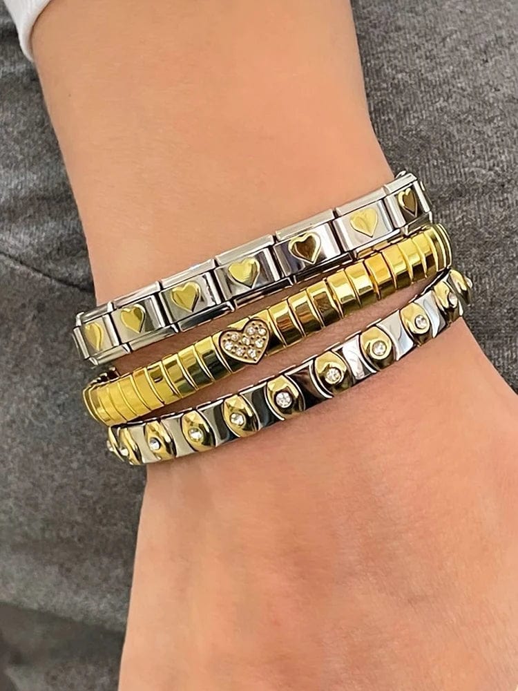 VETTE Stack Bracelets-Bracelet-SAINT CHIC-Silver Hearts-SAINT CHIC
