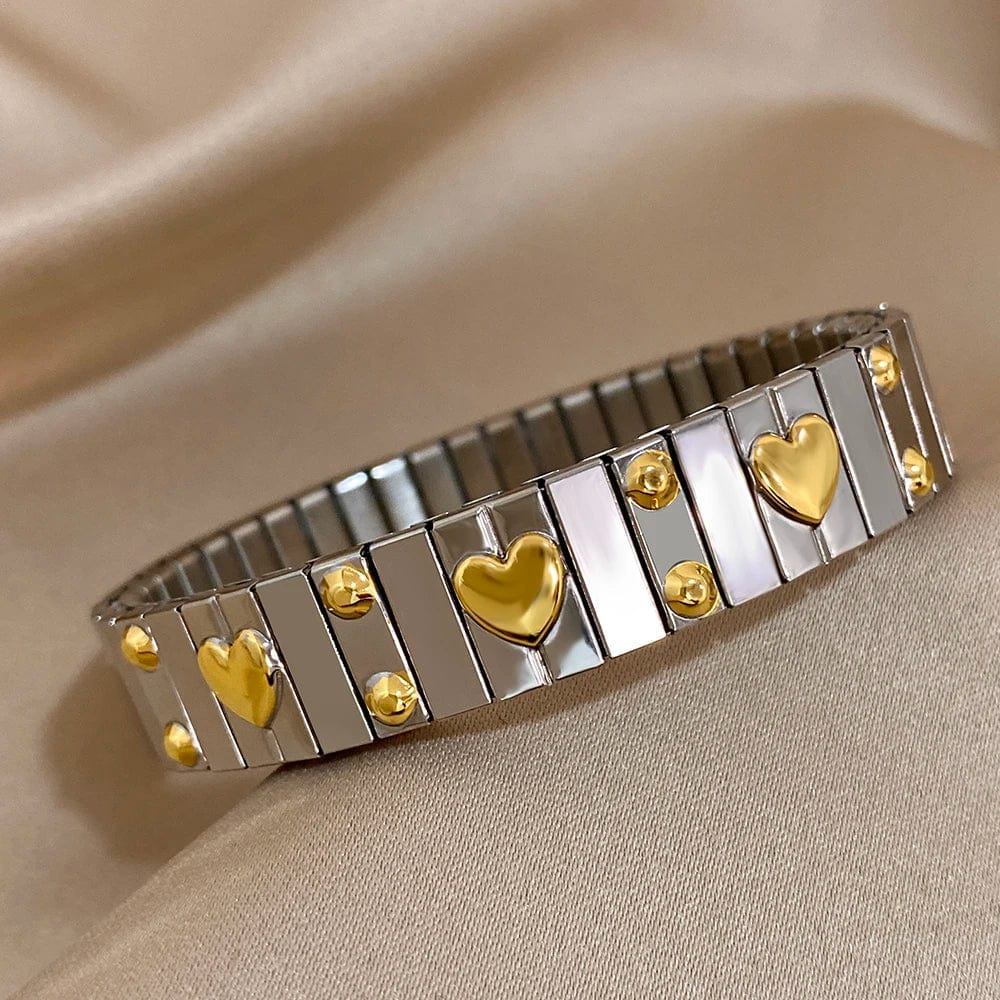 VETTE Stack Bracelets-Bracelet-SAINT CHIC-Silver Hearts-SAINT CHIC