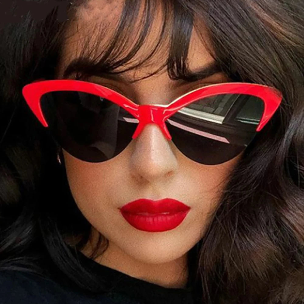 VIBES Cat Eye Sunglasses-Sunglasses-SAINT CHIC-Red / Grey-SAINT CHIC