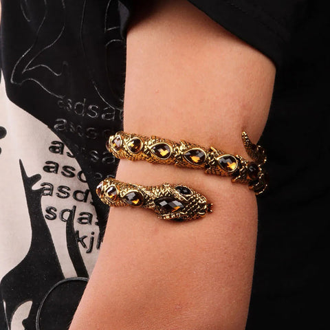 SERPENT Coil Crystal Arm Cuff