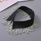 ALLI Detachable Faux Collar – Pearl & Rhinestone Beaded-Collar-SAINT CHIC