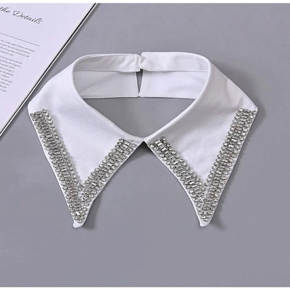 ALLI Detachable Faux Collar – Pearl & Rhinestone Beaded-Collar-SAINT CHIC