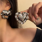 AMOUR Oversized Heart Earrings-earrings-SAINT CHIC