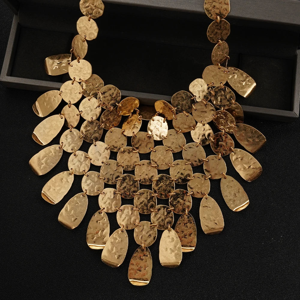 AURA Sculpted Collar Necklace-necklace-SAINT CHIC