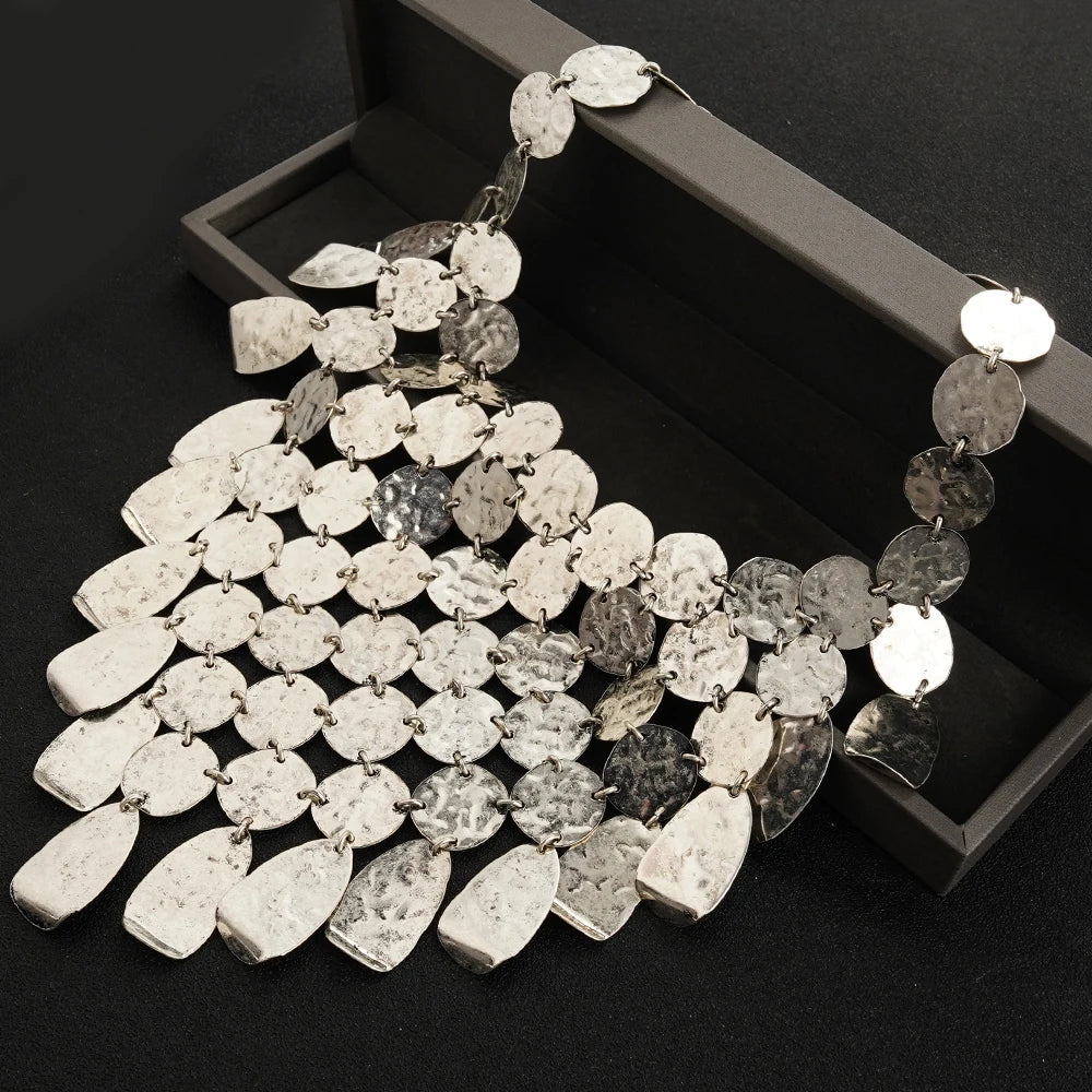 AURA Sculpted Collar Necklace-necklace-SAINT CHIC