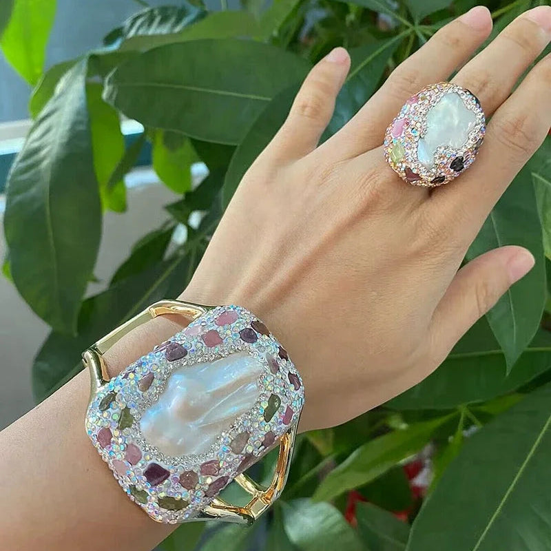 BAROQUE Pearl Ring & Bracelets-body jewelry-SAINT CHIC Main image