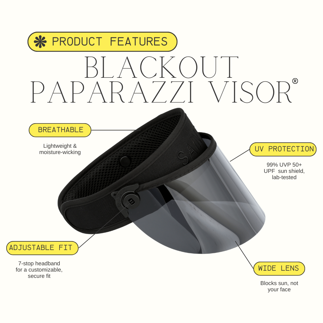 BLACKOUT Paparazzi Visor® 2.0 – All-Black Sun Shield-Hats-SAINT CHIC
