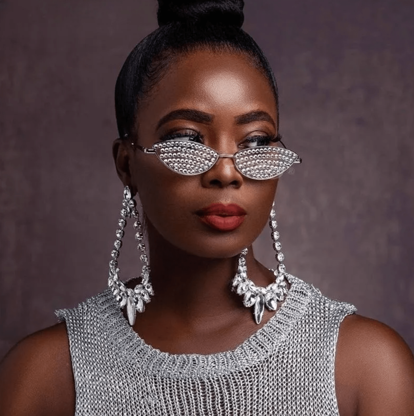 CAT-EYE Rhinestone Sun Glasses-Sunglasses-SAINT CHIC