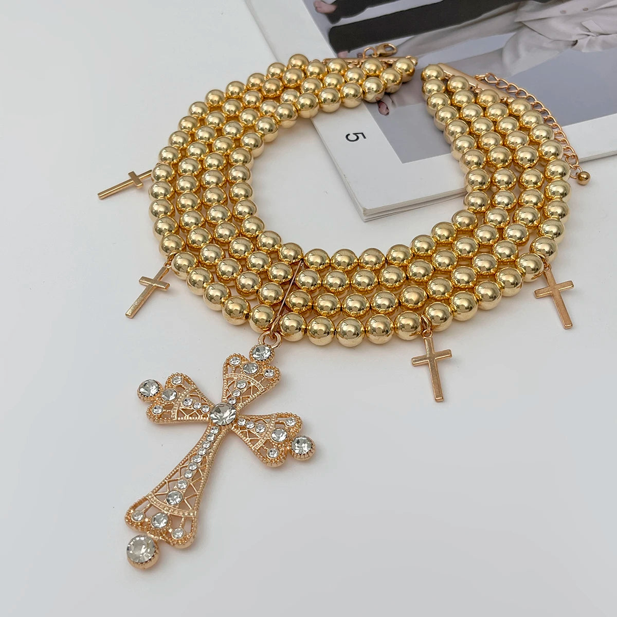 CATHEDRAL Layered Pendant Necklace-necklace-SAINT CHIC Main image