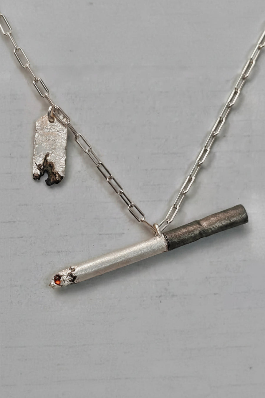 CIG Pendant Necklace with Textured Tag-Necklace-SAINT CHIC Main image