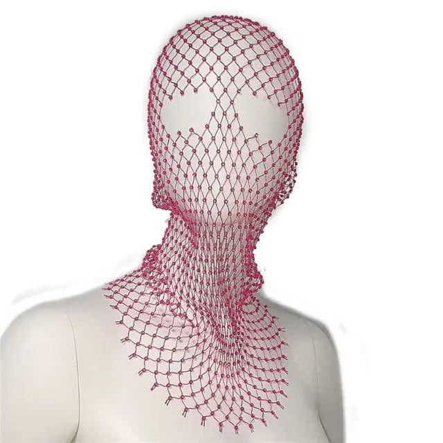 COVR Rhinestone Mesh Hood – Avant-Garde Statement-Hat-SAINT CHIC