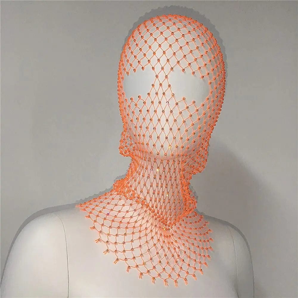 COVR Rhinestone Mesh Hood – Avant-Garde Statement-Hat-SAINT CHIC