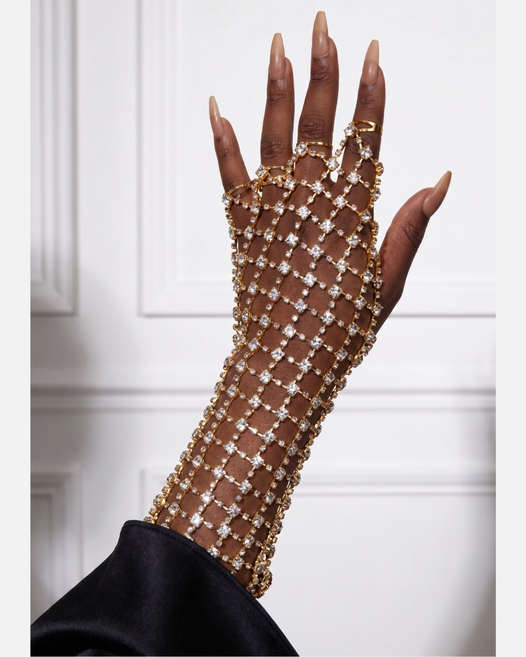 CRYSTAL Mesh Cuff Bracelet-bracelet-SAINT CHIC