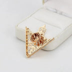 DALLAS Triangle Collar Pins – Metalwork Statement Brooches-brooch-SAINT CHIC