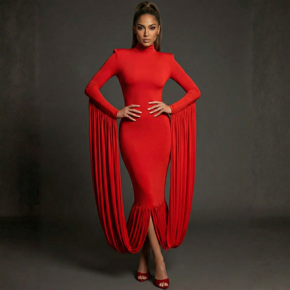 DRAMA Draped Gown-dress-SAINT CHIC