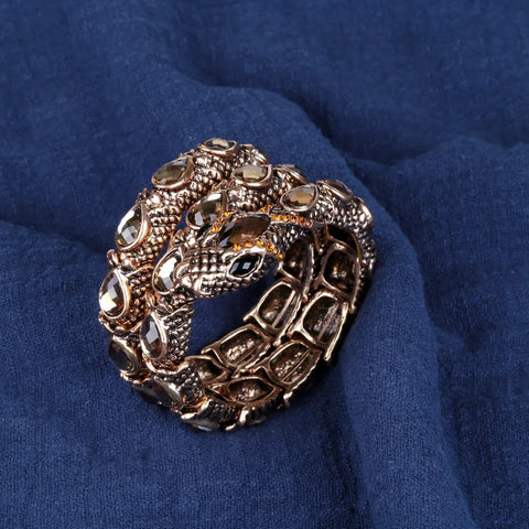 SERPENT Coil Crystal Arm Cuff